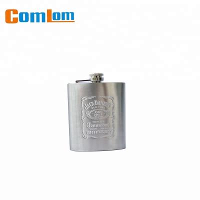 China CL1C-HI-3B Comlom Eco-Friendly Debossed Stainless Steel Engraved Whiskey Hip Flask for sale