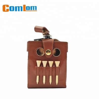 China CL1C-HK-1 Comlom Eco-Friendly Stainless Steel Whiskey Hip Flask With Golf Leather Case for sale