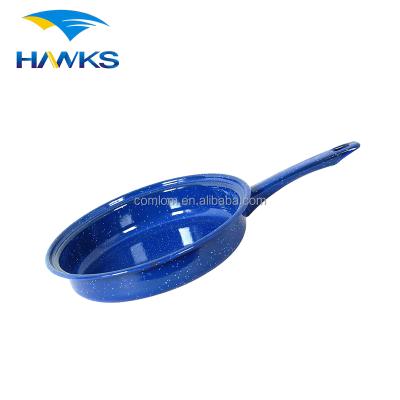 China Eco-friendly CL2C-DPC826C Comlom Enamel Frying Pan , Enamel Frying Pan With S/S Rim for sale