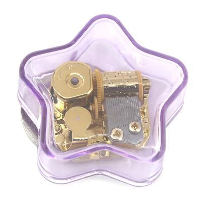 China Game of the sound wholesale transparent star acrylic music box rotating gift low price creative factory direct marketing sales for sale