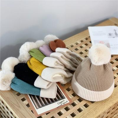 China COMMON 2021 Winter Women Warm And Fluffy Woolen Hat For Female Students Casual Woolen Knit Hat Custom Hat for sale