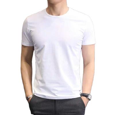 China Wholesale Cheap New Men's Anti-Wrinkle Spring And Polyester Summer 2022 High Quality Fashion Short Sleeve T-shirt Solid Color Round Neck Tops for sale