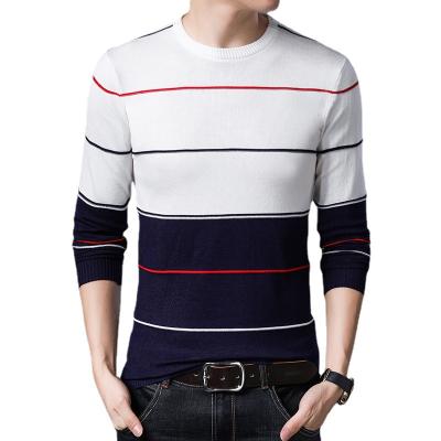 China 2022 Autumn Fashion Round Neck Men's Slim Color Matching Long Sleeved Shirt QUICK DRY Color Changing Sweater Factory Wholesale for sale