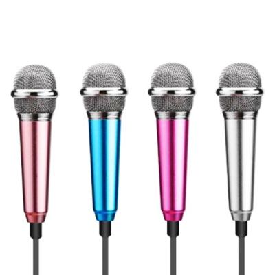 China Plastic Handheld Microphone Karaoke KTV Mobile Phone Wired Mini Microphone For iPhone iPad 3.5mm Audio Microphone for sale