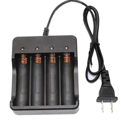 China Cell Phone EU USA AC Plug 18650 Li-ion Battery AC Charger 4 Slots Rechargeable 18650 Li Battery Charger With LED Indicator for sale