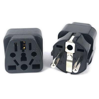 China 16A/250V Universal Residential/General Purpose Italy Switzerland India UK USA AU To Germany Schuko Travel Plug 4.8mm*2Pin AC Power Plug Adapter for sale