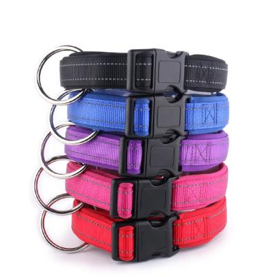 China Wholesale Reflective Dog Collar Adjustable Nylon Reflective Wire Customized Pet Collar for sale