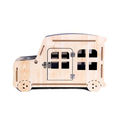 China Creative Breathable Detachable Cat House Shape Car Pet Room Folding Wooden Felt Cat Scratcher for sale