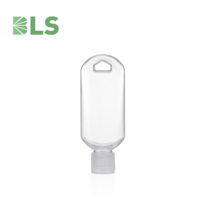 China BEAUTY PACKAGING bottle holder 30ml 50ml 60ml mini clear key chain hand sanitizer bottle for kids for sale