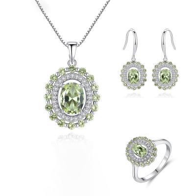 China TRENDY Hot Sale 925 Sterling Silver Luxury Shiny Bridal Jewelry Set for sale