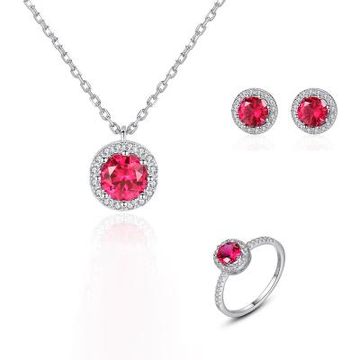 China FASHIONABLE Hot Selling Colorful Ring 925 Sterling Silver Luxury Shiny Women Jewelry Sets for sale