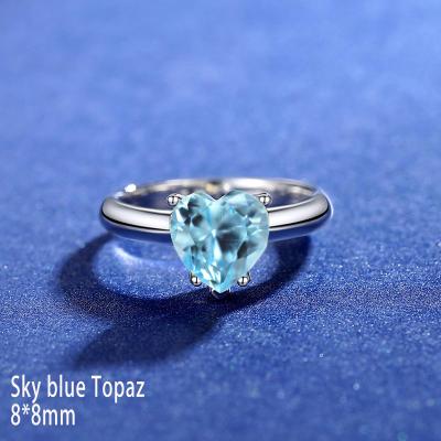 China High Quality Color Gem Stone Replaceable Wedding Rings of Romantic Heart Rings for sale