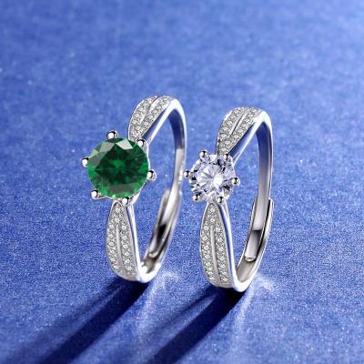 China Wedding Band Engagement Jewelry Romantic Round Cut Color CZ Stone Trendy Rings for sale