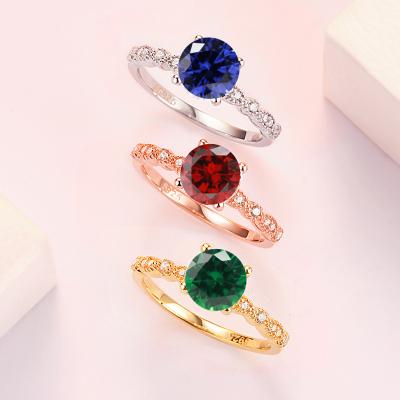 China New Fashion Romantic Color Stone Replaceable Zircon Wedding Rings for sale