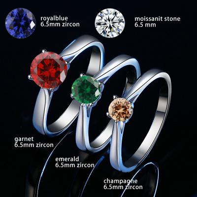 China Hot Sale Romantic Wedding Band Engagement Jewelry Color CZ Stone Rings for sale