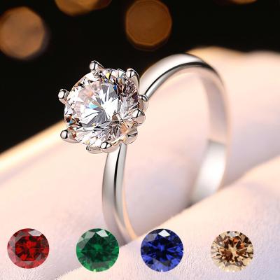 China Trendy 5A Color CZ Stone Rings Jewelry Romantic Wedding Engagement Hot Sale for sale