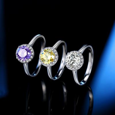 China Romantic Fashionable Silver Color Engagement Wedding Band CZ Stone Rings Romantic for sale