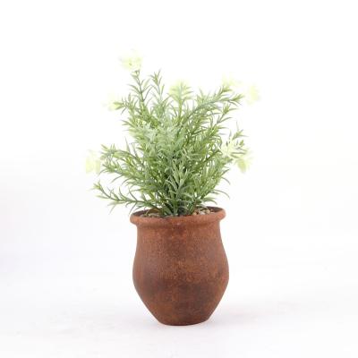 China Artificial Plants Mini Green Faux Potted Bonsai Plants Natural Small Touch Indoor Plants With Plastic Grass For Home Decor for sale