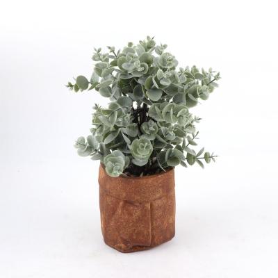 China Natural Touch Top Selling Mini Natural Faux Small Potted Plastic Plants Greenery Artificial Bonsai Plant For Decoration for sale