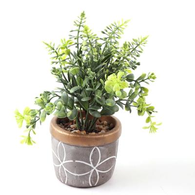 China New Design Environmental Protection Mini Simulation Potted Plants Artificial Plastic Plants For Home Office Decoration for sale