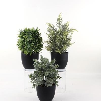 China Wholesale Artificial Natural Touch Green Plant Faux Mini Plastic Pot Small Plant Decoration Simulation Greenery Decor for sale