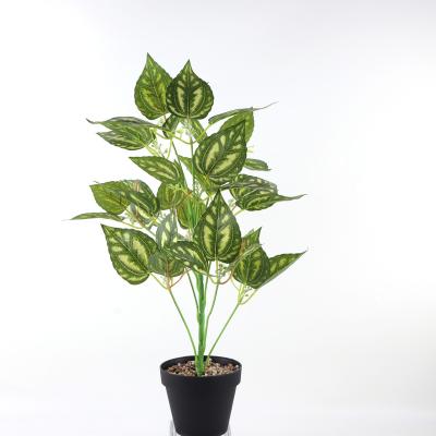 China 2023 New Style Natural Faux Touch Small Potted Bonsai Plastic Leaves Faux Plant Artificial Green Plant For Indoor Decor for sale