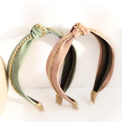 China Fashion High Quality Fashion Adjustable Faux Hair Styling Tis Leather Knotted Headband For Women for sale