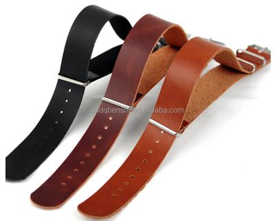 China Stainless Steel Buckle Stainless Steel Customer Design Logo Horse Leather Strap Watch Bands NATO Genuine Italian Vintage Unisex Watchbands for sale