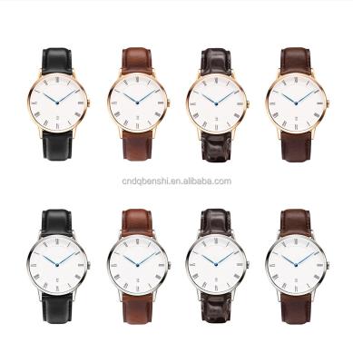 China Custom Logo Custom Gray Dial Relojes De Simple Automatic Genuine Leather Free Quartz Quartz Wristwatch Relojes De Simple New Date China Factory Price ROHS 40mm for sale