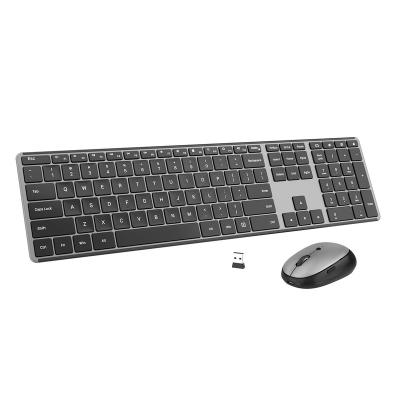 China Ultra slim wireless keyboard and mouse combo: 2.4Ghz wireless silent keyboard mouse set, rechargeable slim quiet normal keyboard for sale