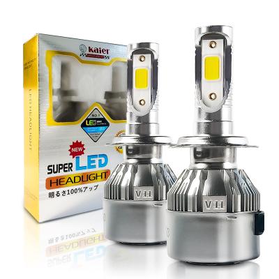 China Aurora Super Bright Car Led Headlight H4 Fan Aluminum Car Led Headlight Bulbs for sale