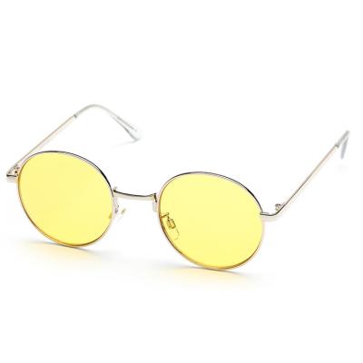 China 2021 Yellow Sunglasses Vintage Eyewear Wear Sunglasses Fashion Retro Multicolor Outdoor Round Metal Frame for sale