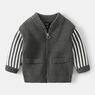 China 2021 Autumn Winter Kids Boys Fashion Stand Breathable Collar Zipper Sweater Clothing Tik Tok for sale