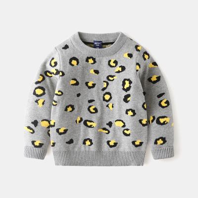 China Viable High Quality Kids Knitted Sweater Baby Boy Leopard Pullover Sweater For Autumn Winter for sale