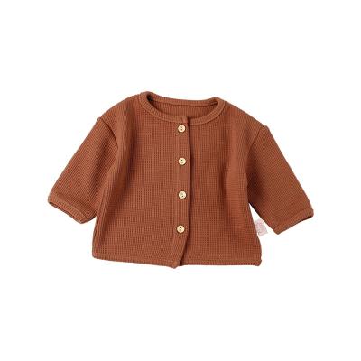 China Autumn New Design Newborn Baby Boys Girls Cardigan Toddler Coat Breathable Solid Long Sleeve Cotton Sweatshirt 2021 for sale