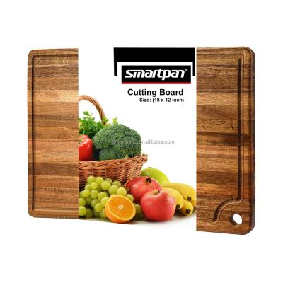 China Viable Wooden Cutting Board for Kitchen Chopper with Juice Groove and Handle Hole for sale