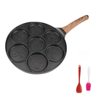 China Smiley Face Pancake Pan Viable - Pan Cake Griddle With Nonstick 7 Unique Oatmeal Cookie Faces, Set of 3 PCs for sale