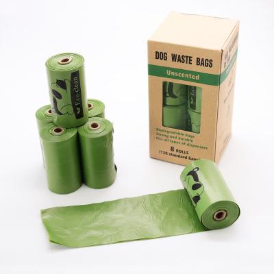 China Sustainable Eco Friendly Biodegradable Dispenser Waste 8rolls Dog Poop Compostable Bag for sale