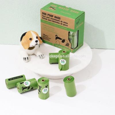 China 2021 Amazon Sustainable Custom Printed 16rolls Doggie Waste Eco Friendly Compostable Green Unscented Noscented Poop Bags for sale