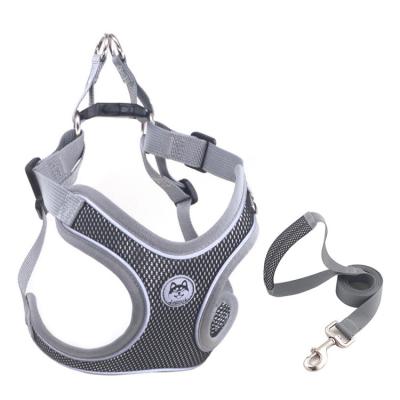 China Newest China Factory Pet Adjustable Reflective Soft Padded Mesh Dog Harness Set for sale