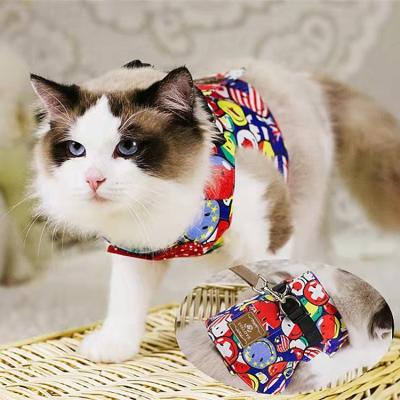 China High Quality Retro Style Cat Harness Dog Harness Vest Collar Pet Chest Harness Padded Outdoor Cat Walking Accessories Small for sale