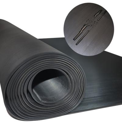 Κίνα 4mm Thick Corrugated Fine Rib Rubber Runner Mats Waterproof For Hallways προς πώληση