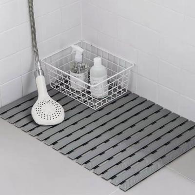 China Wear Resistant Grey Bathroom Anti Slip Toilet Floor Mat 60CM*90CM for sale