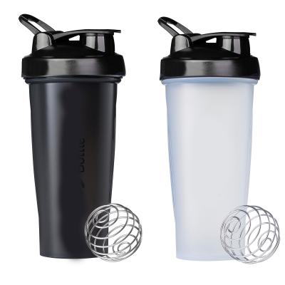 China Factory Wholesale Viable BPA Free Plastic Water Bottle, Ball Fitness Gym Protein Shaker Enclosed Mixing Bottle for sale