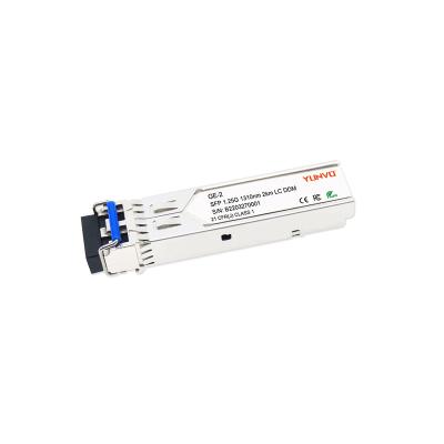 China Compatible FTTX SFP-GE-S-2 1.25Gbps 1000BASE-SX SFP 1310nm 2km DOM Duplex LC MMF Fiber Optic Transceiver Module for sale