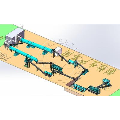 China Equipamento de produção de fertilizantes orgânicos para esterco de aves de capoeira de alta capacidade de 1 a 8 t/h à venda