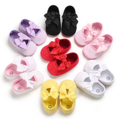 China Amazon Breathable Warm Bowknot Baby Wedding Party Anti-Slip Shoes Mary Jane for sale