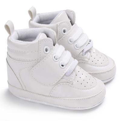 China Baby Walking Shoes Baby Walking Shoes High Top Flat Boys Casual Sports Shoes Soft Soled Non-Slip Shoes 0-1 Years Old for sale