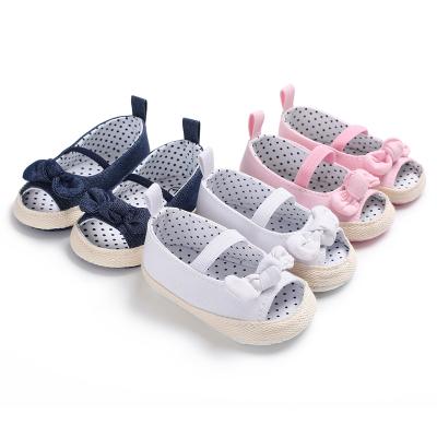 China Walking shoes fast delivery newborn baby sandals bow female baby summer non-slip shoes for sale