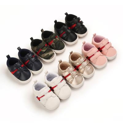 China ODM flat baby shoes 0-1 small soft soles boys and girls leather shoes non slip walker walking shoes for sale